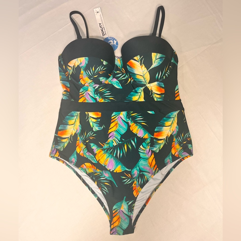 Cupshe Tropical Print One-Piece Swimsuit XXL